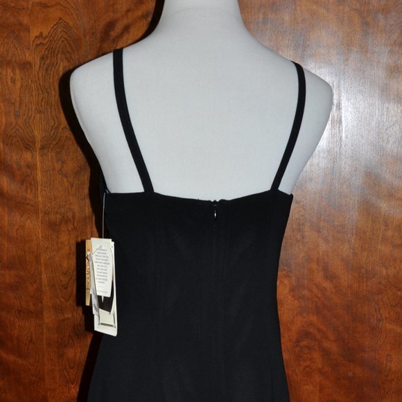 Jessica & Scott McClintock Black Asymmetrical Spaghetti Strap Cocktail Dress - Picture 4 of 9